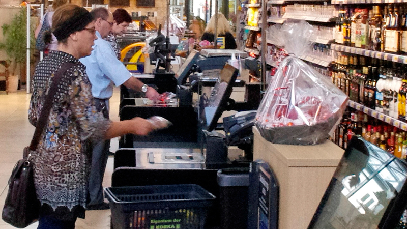 SB-Kassen bei Edeka Aschoff